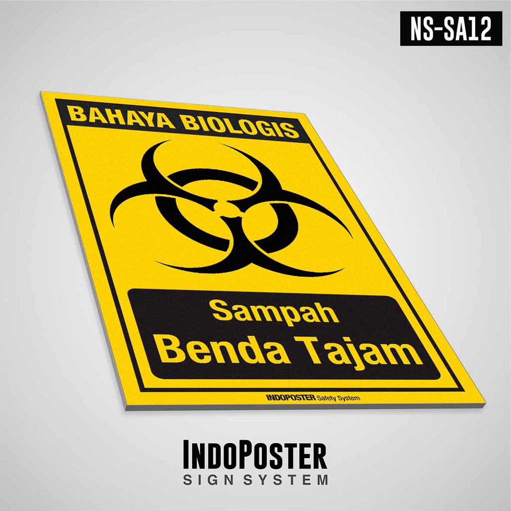 

Safety Sign Rambu K3 PVC ISO Sampah Medis Benda Tajam M 45x30cm