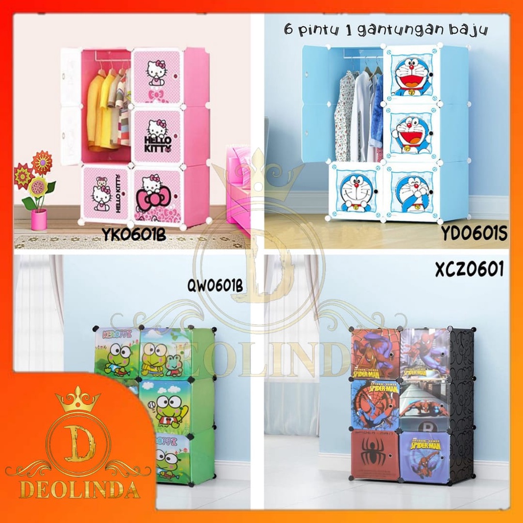 LEMARI KABINET 6 PINTU KARAKTER