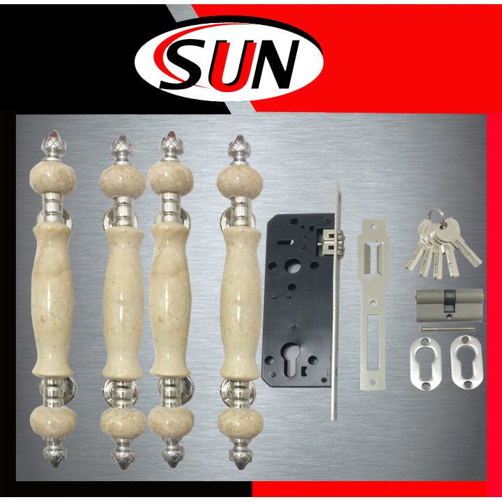 Paket Handle Gagang Tarikan Pintu Rumah Keramik Marmer Tomat Inul