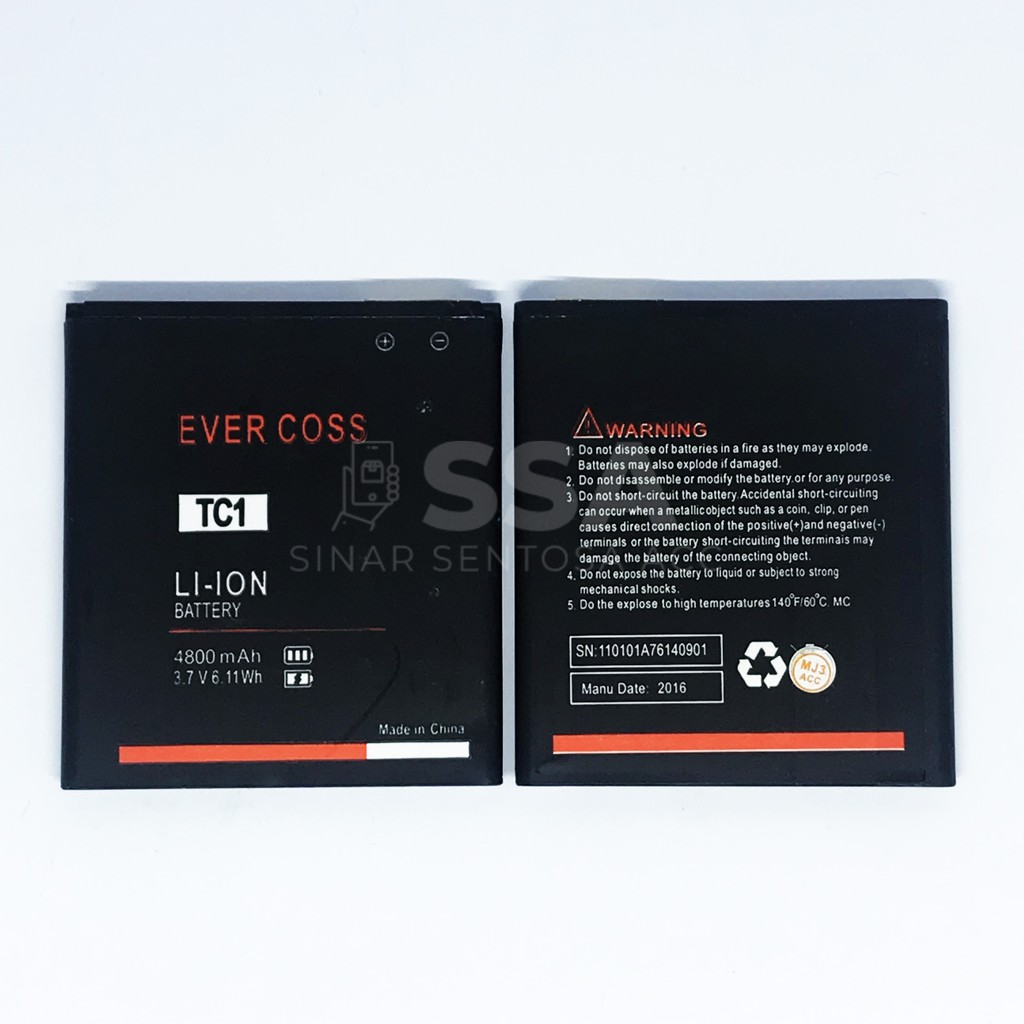 Baterai Original EVERCOSS TC1 TC 1 Ori OEM Battery Batrai Batu Batre Garansi Murah dan Awet