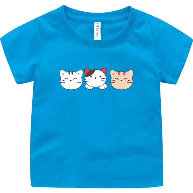 Kaos Anak Anak Cowok Cewek 3 Kucing Baju Oblong Anak Kaos Murah Ank T Shirt Anak Terbaru