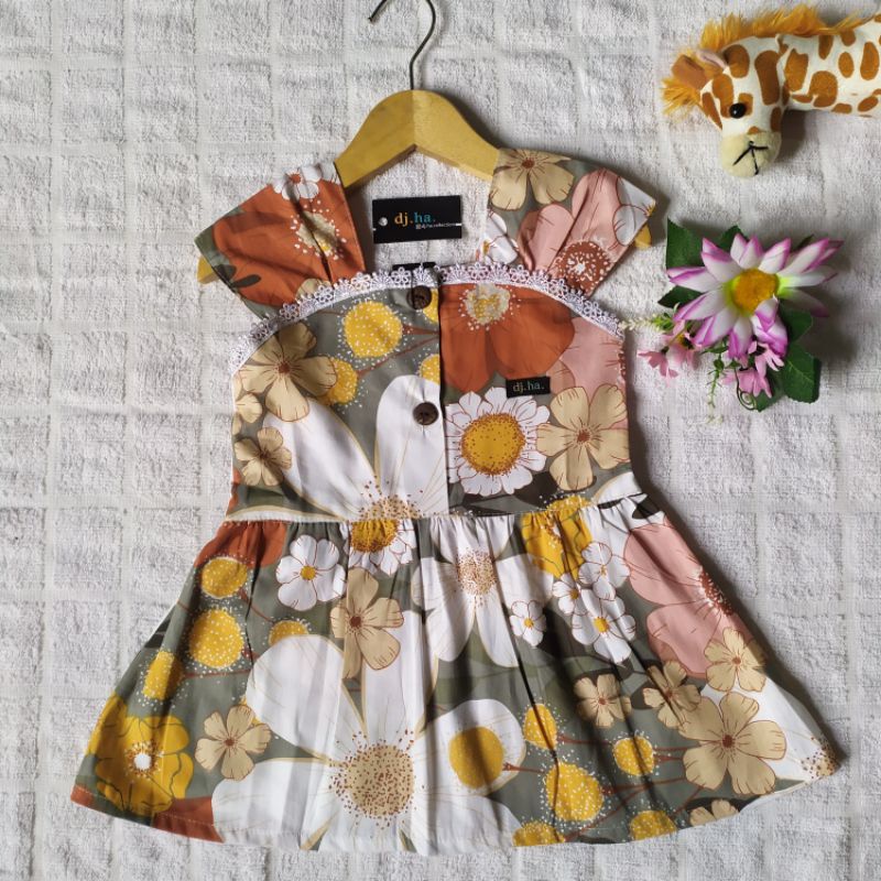 dress anak perempuan katun jepang motif