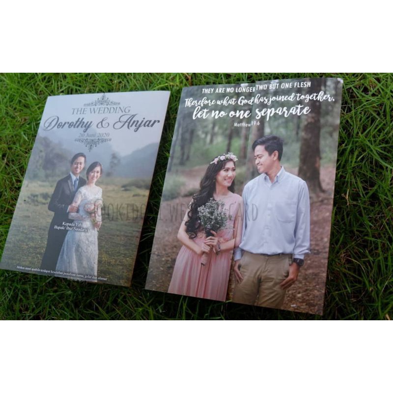 Undangan nikah custom murah bisa tambah foto undangan bisa dilipat full warna kekinian jawa modern