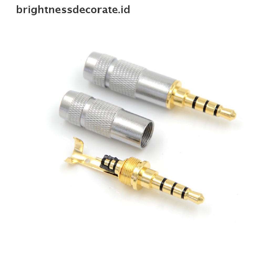 Konektor Jack Audio Male Plug 3.5mm 4 Tiang Untuk Headphone