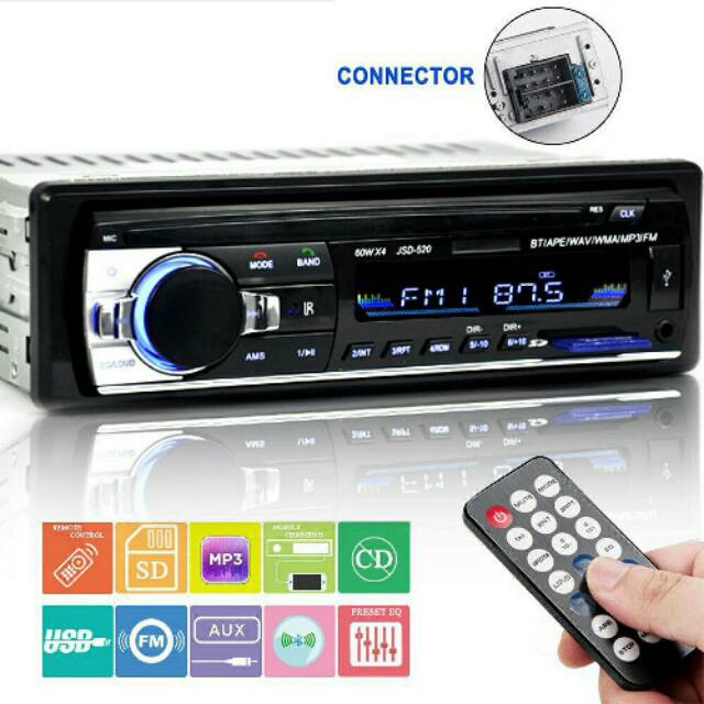 JSD-520 KC Tape Audio Radio Mobil Multifungsi Bluetooth USB MP3 FM