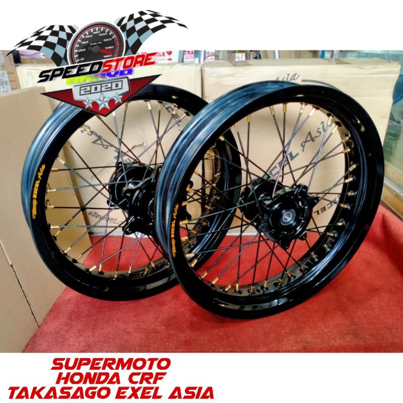 velg supermoto CRF 150 velg takasago tromol scarlet cnc