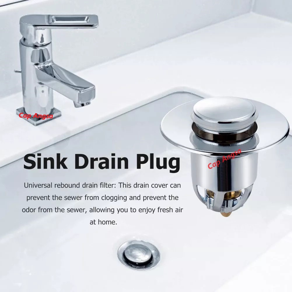 KEPALA SIFON POP UP BASIN AFUR UNIVERSAL DRAIN FILTER SARINGAN PENUTUP LUBANG WASTAFEL SINK BASIN STOPPER PLUG