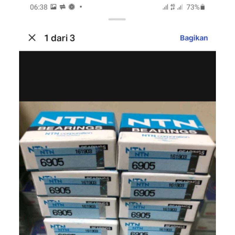 Ball bearing 6905 NTN