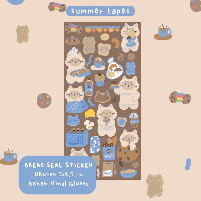 

Water Proot Sticker Summer Tapes - Food Club Seal Sticker