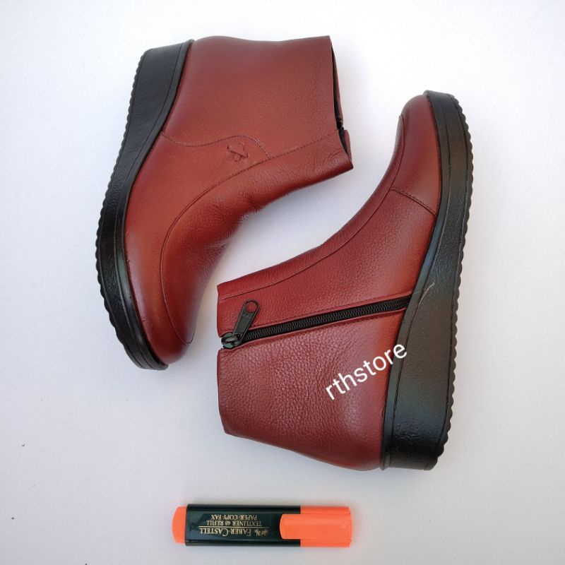 SEPATU WANITA BOOT KULIT ASLI