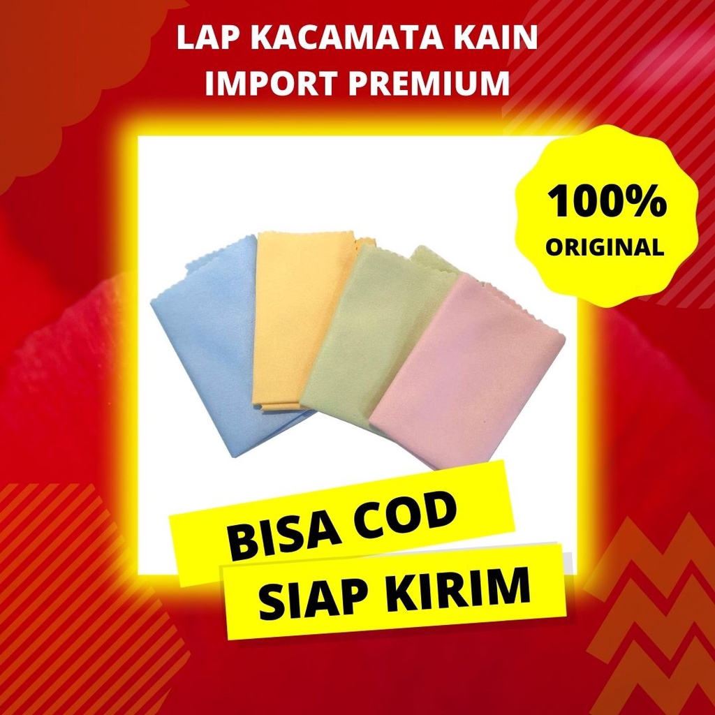 Lap Microfiber Kacamata Kain Import Premium Ukuran 13.5 cm x 17 cm Halus Selalu Ready