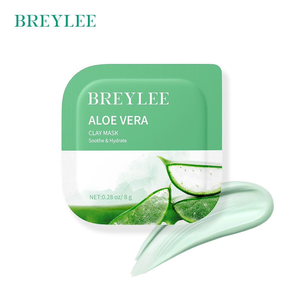 Masker Wajah Penghilang Jerawat BREYLEE ALOE VERA | PERILLA | ORANGE BLOSSOM | TEA TREE CLAY MASK - (1pc)