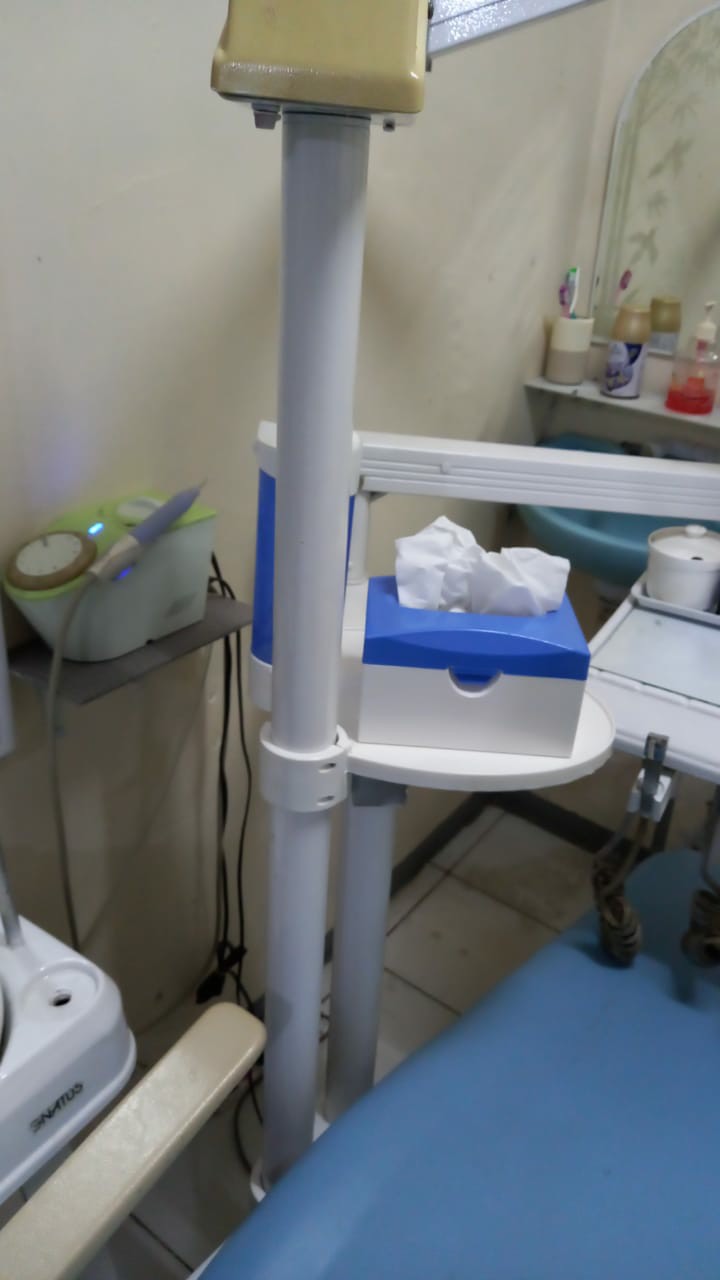 Disposable Storage Cup Holder Post Mounted Tray Dental Chair Three In One Shelf