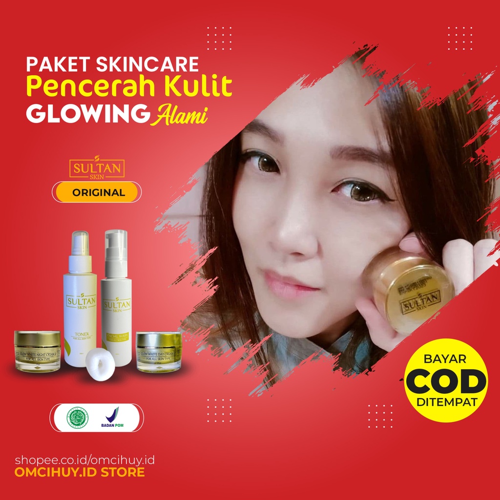 Jual Sultan Skin Paket Skincare Whitening Glowing Lengkap Krim Wajah