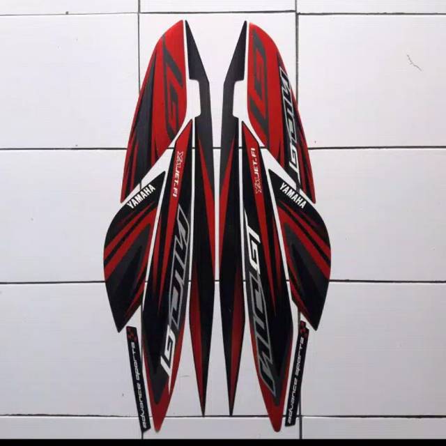 Striping stiker list body mio gt 2014-2015 merah-hitam