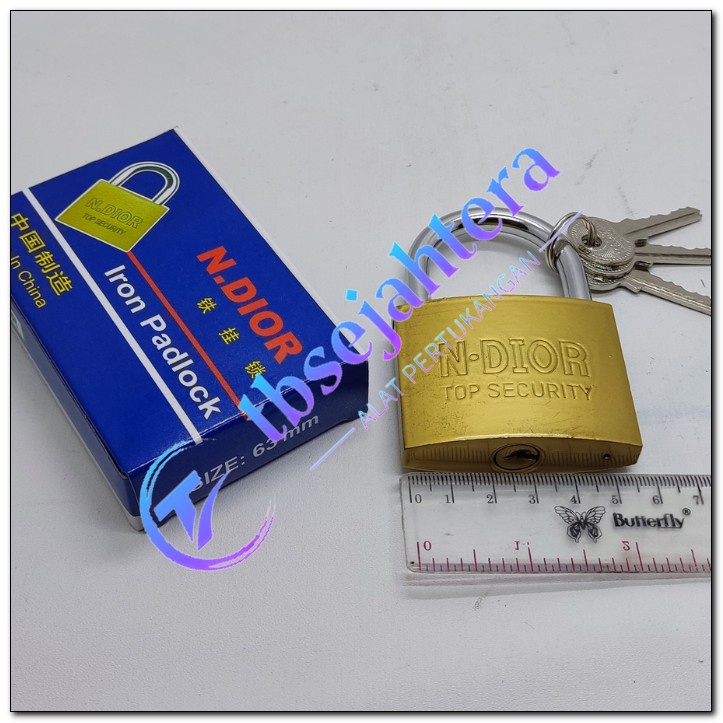 gembok rumah - pagar - rumah ndior  gembok kuning 63mm