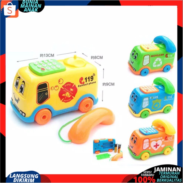 Mainan Bus Telepon Music / Mainan Anak / Mainan Anak Perempuan / BUS PHONE TOYS BERLAMPU