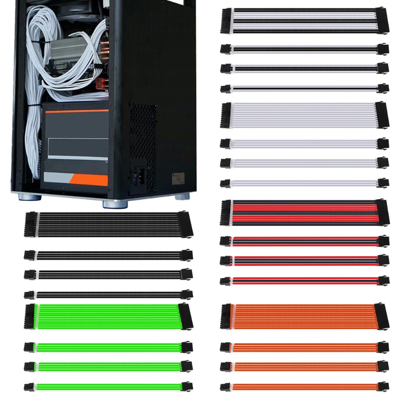 Btsg 1 Set Kabel Extension A-Tx Basic 30cm / 40cm Konektor Power Supply Gpu Cpu 24-pin 8-pin 6pin 4 + 4pin