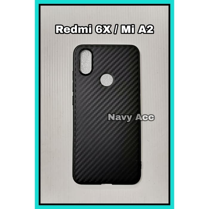 NA - Case Carbon Redmi 6x - mi A2 - Softcase Carbon Redmi 6X - Mi A2