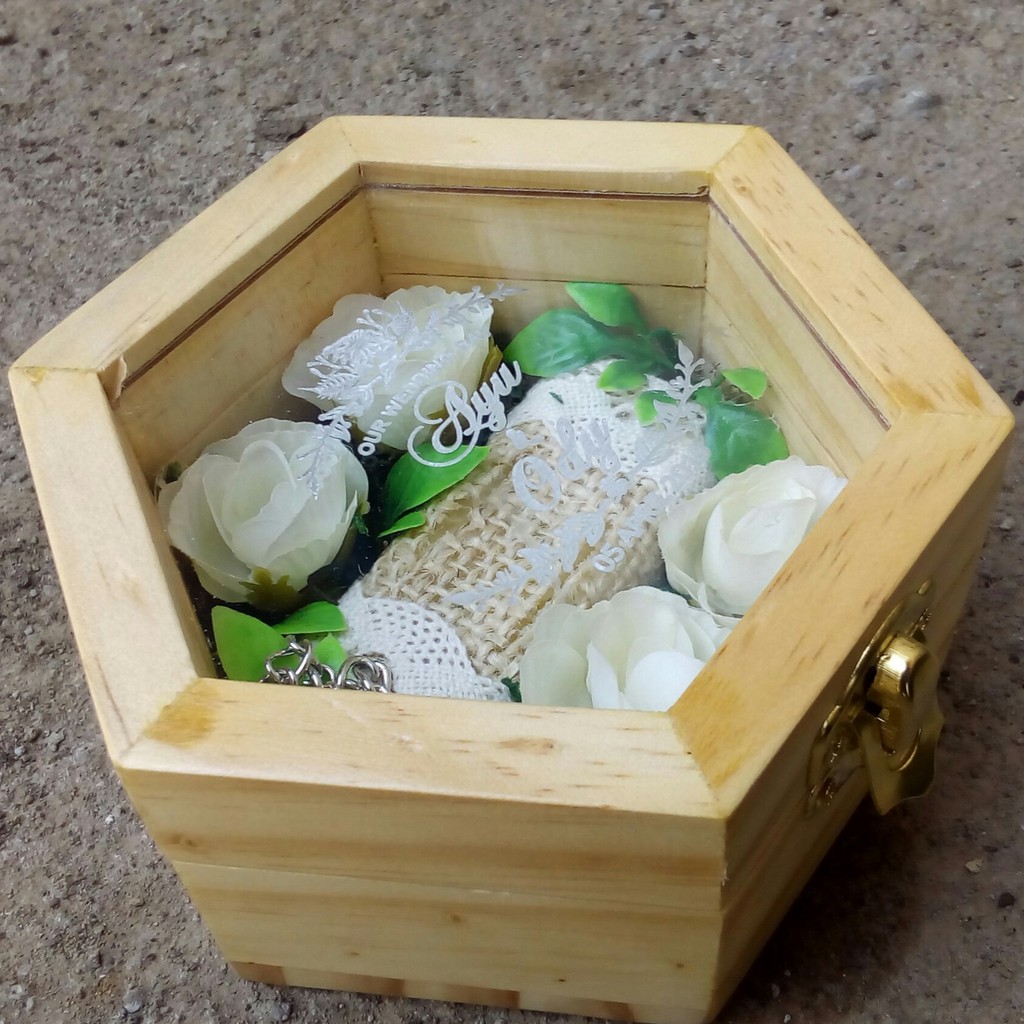 Heksa Wedding Ring Box Bearer Kotak Cincin Kawin mahar 