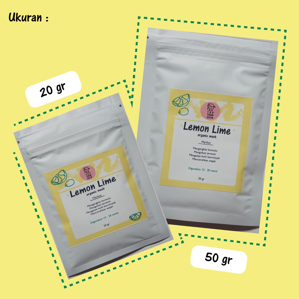 Masker Organik 20gr, Masker 20gr, Organic Mask 50gr, Masker Organik by tapyourskin