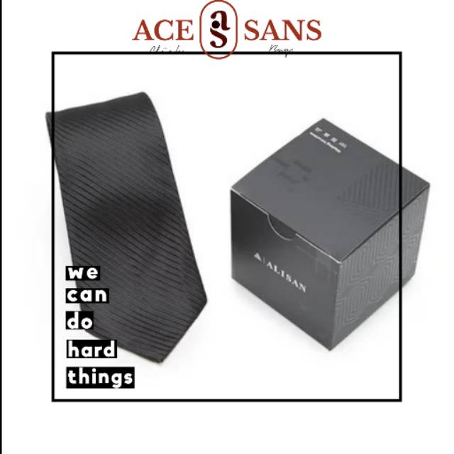 Alisan Dasi Salur Biasa Hitam ALDS003 | Dasi Salur | Dasi | Alisan | Original