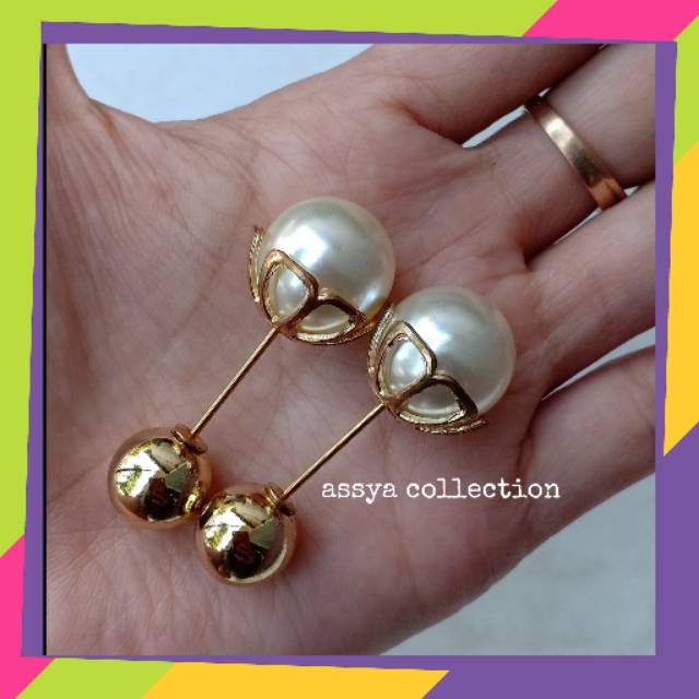 Tuspin mahkota gold / aksesoris hijab