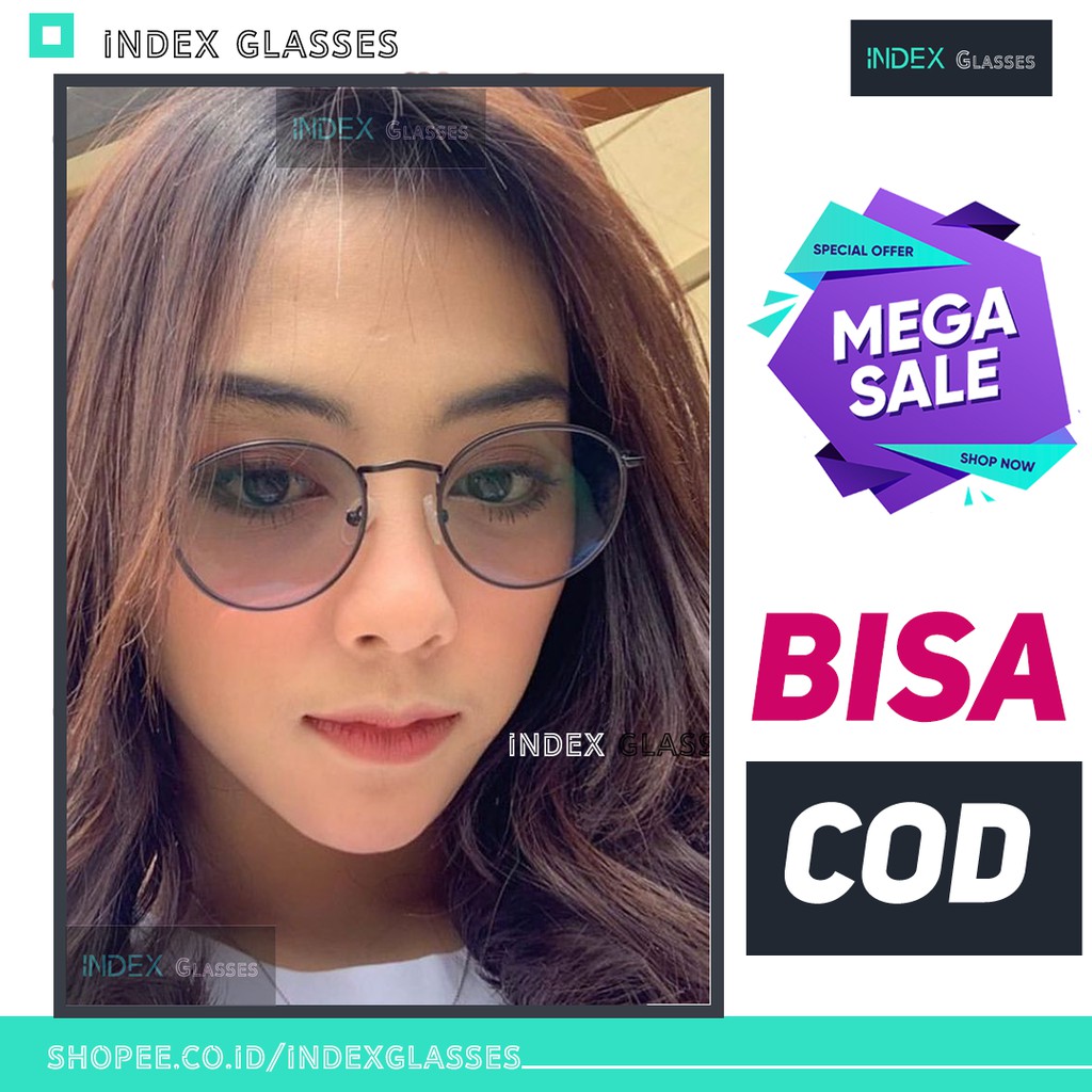 Frame Kacamata Wanita Bulat Pauline Tipis Photocromic