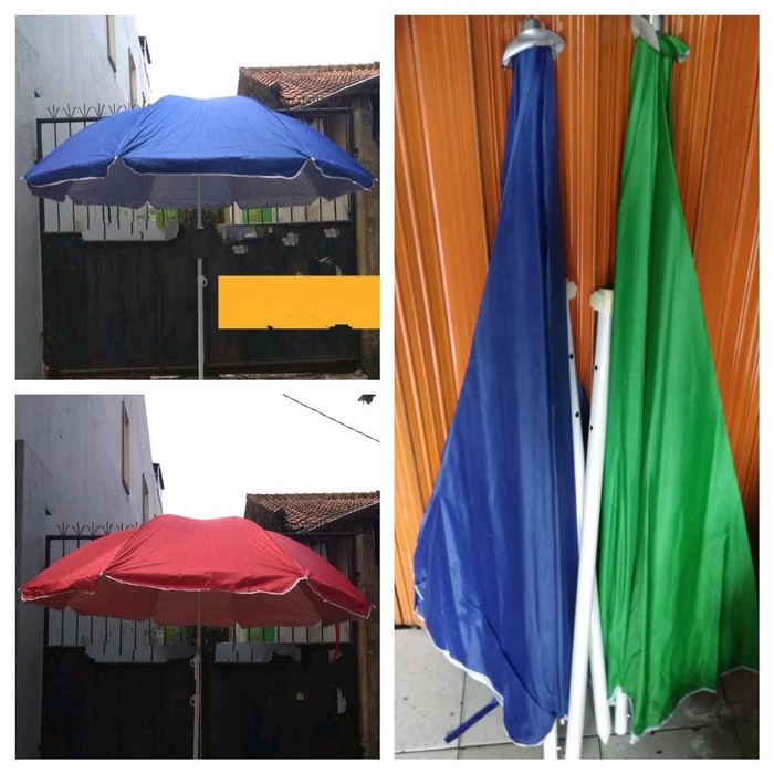 payung pantai payung dagang parasol polos kain double susun uk diameter 2 Meter