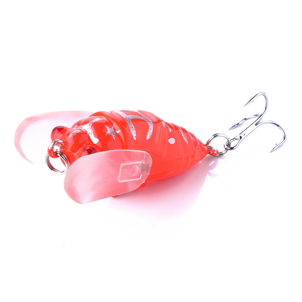 Hengjia 1pcs Bionic Cicada Hard Bait Fishing Lure 4cm/6.4g Ikan Kecil Memancing Floating Crankbait Mematikan Umpan Serangga