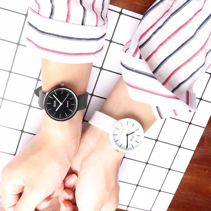 TJM JAM TANGAN WANITA SOK WARNA WARNI HARAJUKU KOREAN FASHION CASUAL JELLY MEN AND WOMEN WATCH