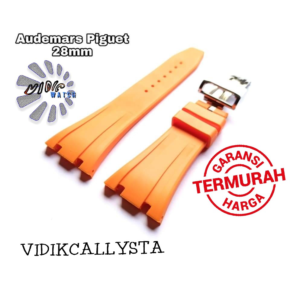 Audemars Piguet AP 28mm Rubber Strap Royal Oak Tali Jam AP Orange Oren 28 mm