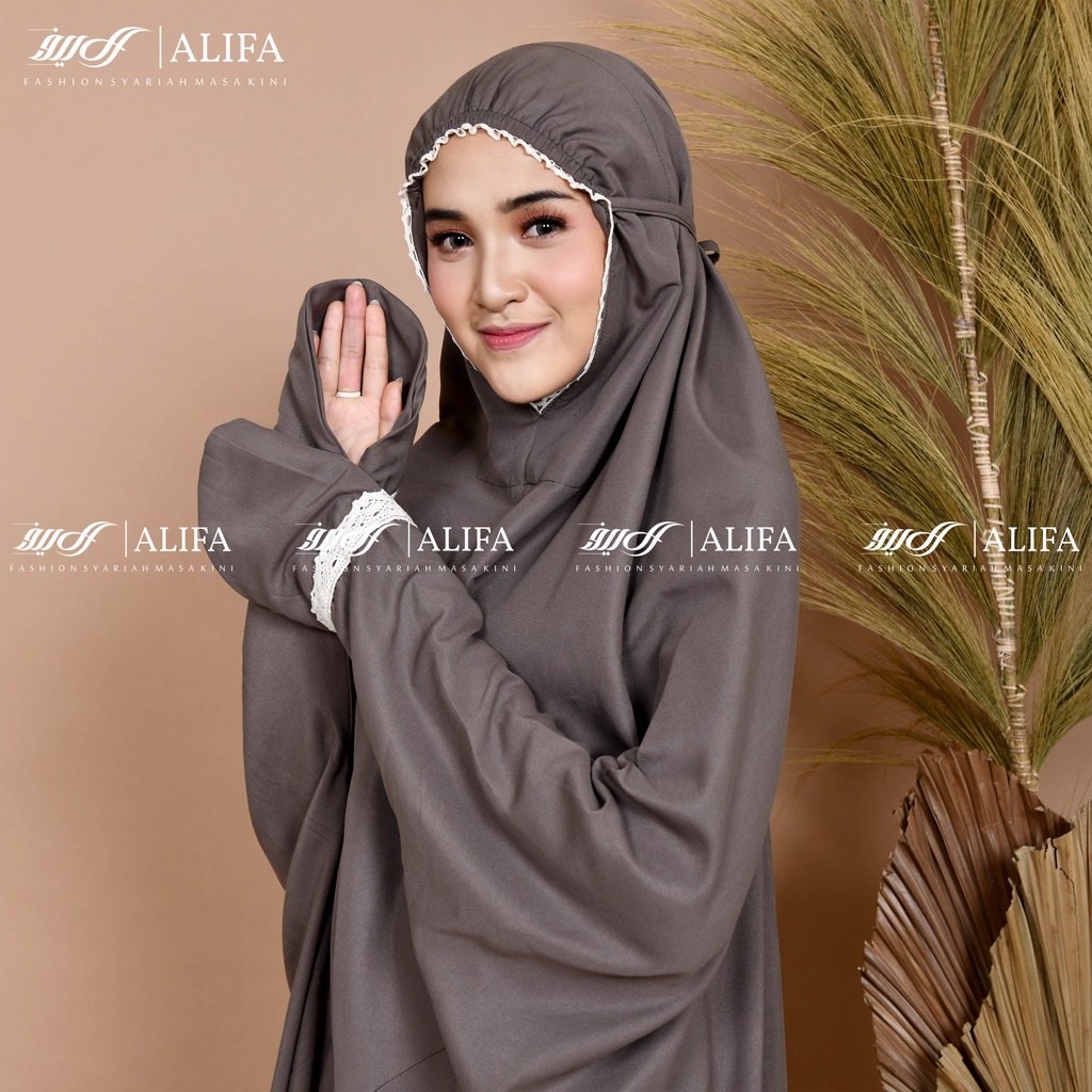 Mukena Terusan Travel Renda Mukenah Terusan Polos Traveling  katun mikro FREE TASBIH