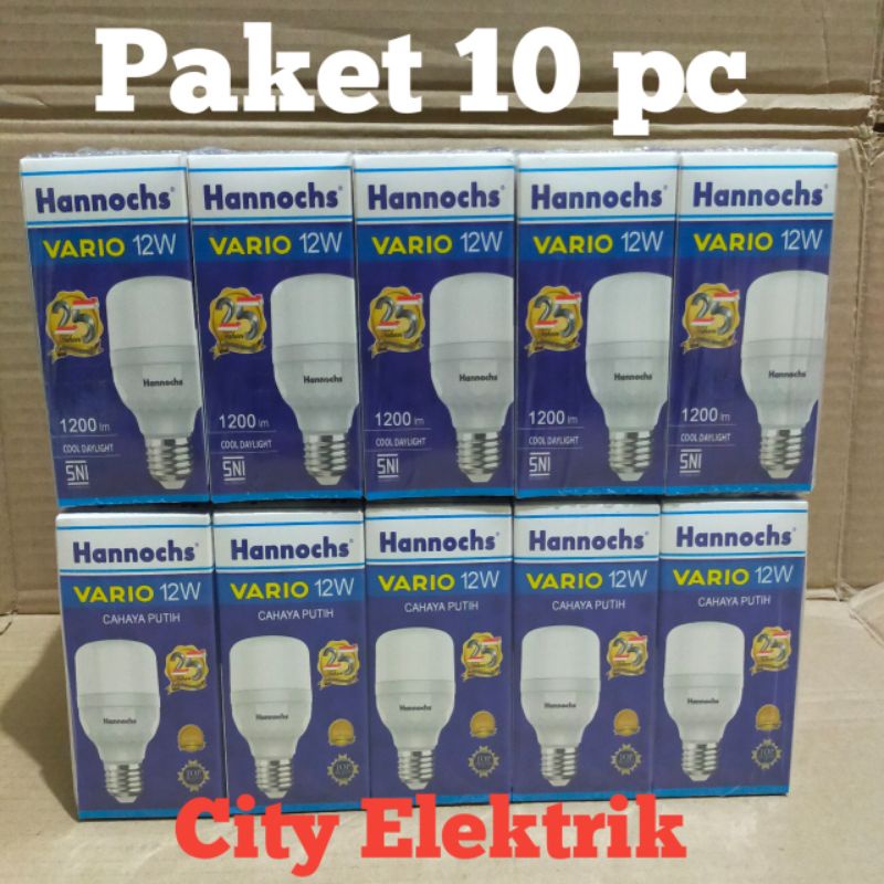 Hannochs Vario 12 Watt ( Paket 10 pc ) Lampu Bohlam Hannochs Vario LED 12 Watt ( Paket 10 Unit )