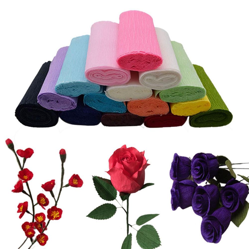 Lanfy Flower Wrapping Paper Origami DIY Bouquet Kemasan Pernikahan Bahan Crepe Paper