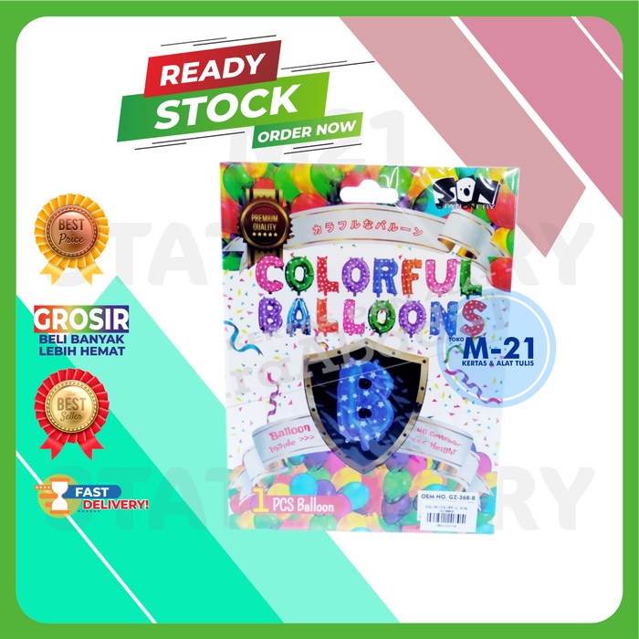 

BALON HURUF B WARNA BIRU MOTIF BINTANG