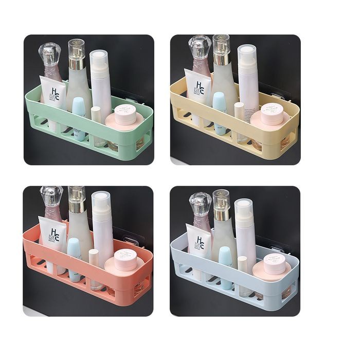 RAK TEMPEL DINDING PERSEGI/ RAK KAMAR MANDI/ RAK HOLDER TEMPEL/TEMPAT PERALATAN DAPUR DAN KAMAR MANDI TOILET/RAK GANTUNG MULTIFUNGSI-3