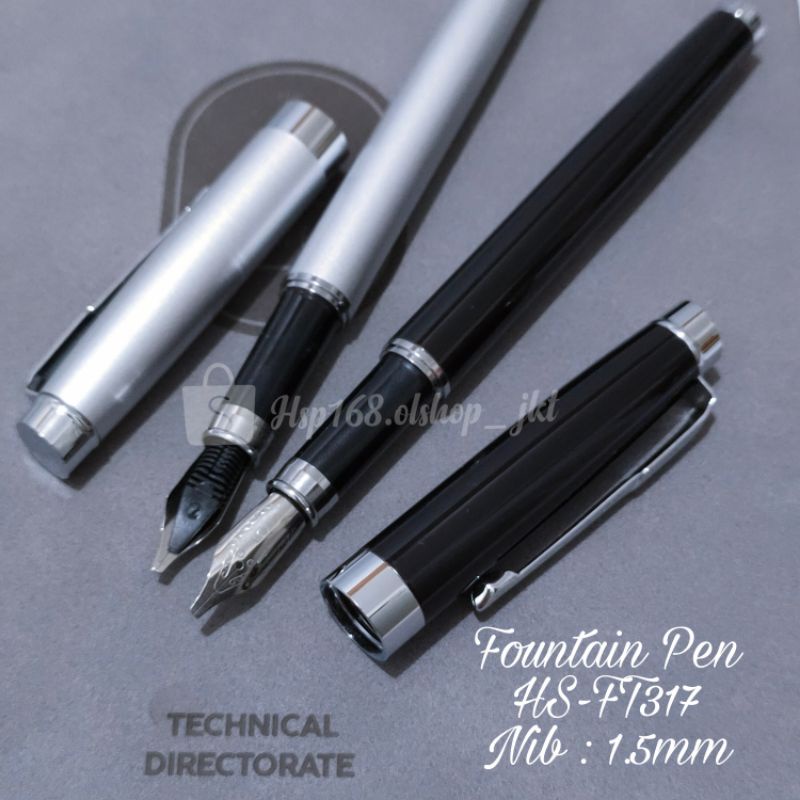 

Pulpen Custom HS-FT317 Stainless Steel Nib 1,5mm | Roller Pen Fountain Pen Calligraphy | Pena Tinta Cair Pen Signature | Pen Promosi Souvenir untuk Hadiah Gift Kado