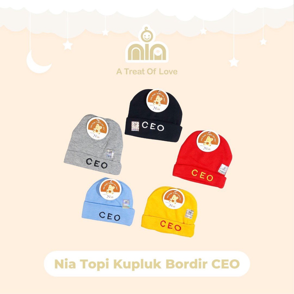 Topi Nia Motif Kucing / Topi Bayi Nia Y4 Topi Bayi Termurah