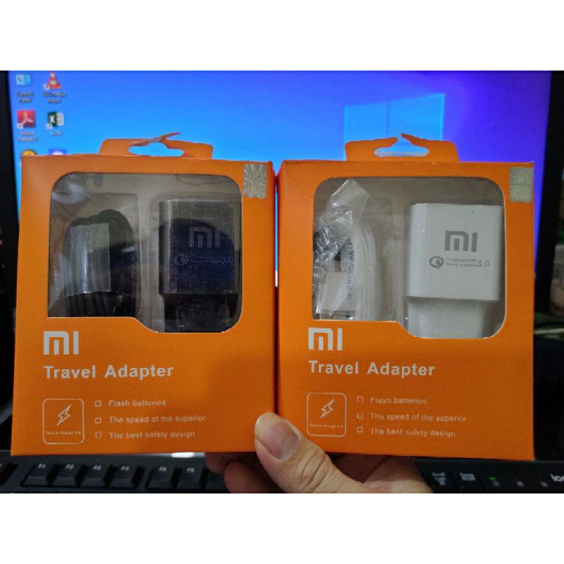 TC TRAVEL CHARGER XIAOMI MI-9 2.4A MICRO DAN TYPE-C ORI 100% QUALCOM 3.0 FAST CHARGING