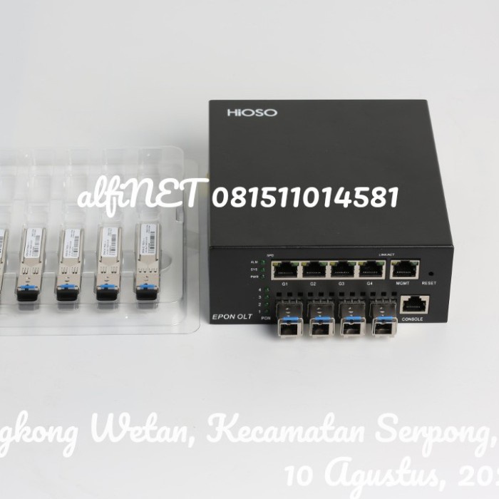 Ready - Hioso Mini 4 Pon Port Epon Olt Ftth Olt Fiber Optic 1.25G