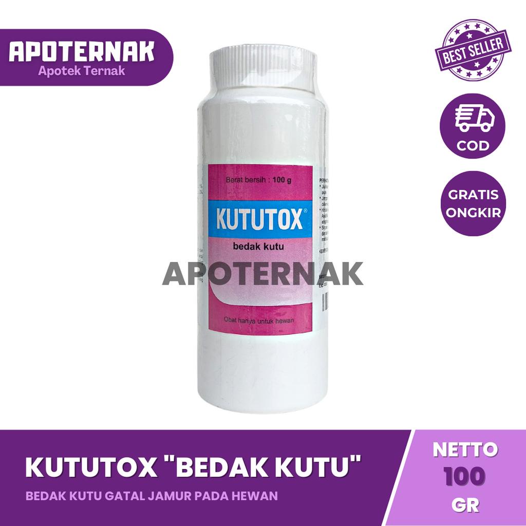 KUTUTOX BEDAK 100 gr | Bedak Kutu Obat Kutu Gatal Jamur Hewan Ternak Sapi Kambing Kucing Domba Anjing Kerbau | MEDION