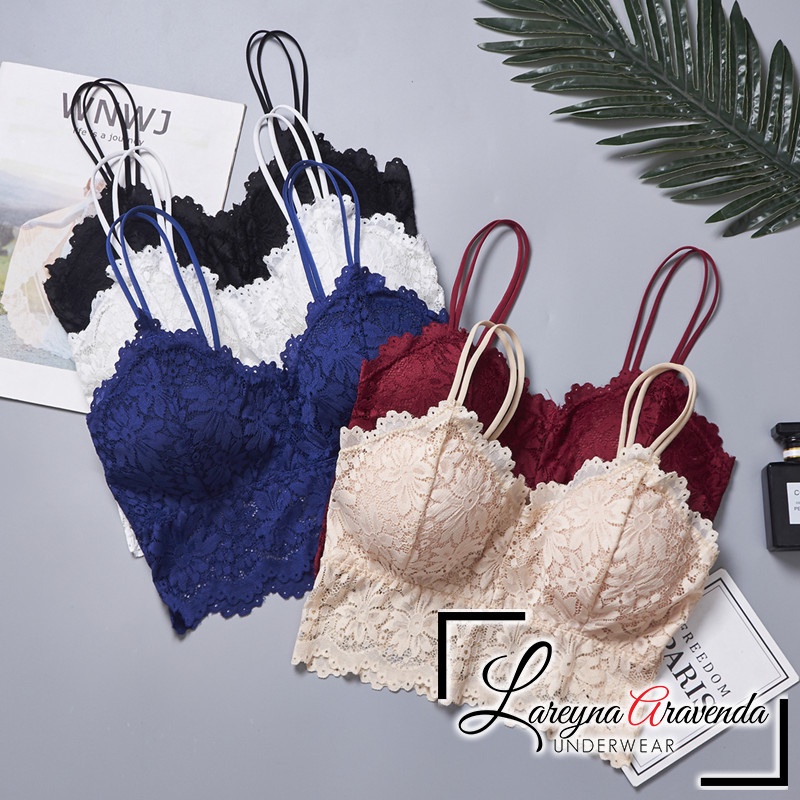 [Ready Jakarta] BH Bra Lace Sexy Tali Double Tanpa Kawat BH117