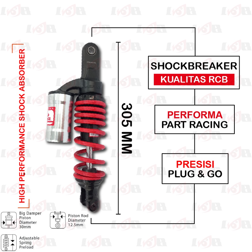 Shockbreaker RCB Racing Boy MB-2 Series 305mm Shock Absorber Suspensi MonoShock