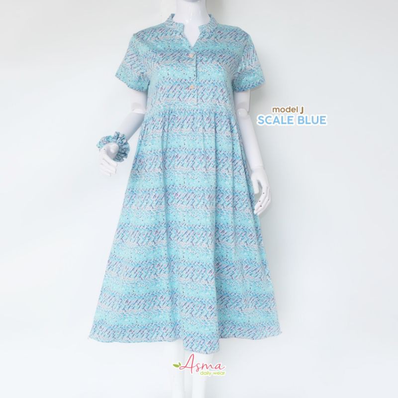 MODEL J SCALE BLUE Homedress Daster Asma daily wear Asma dailywear Asmadailywear