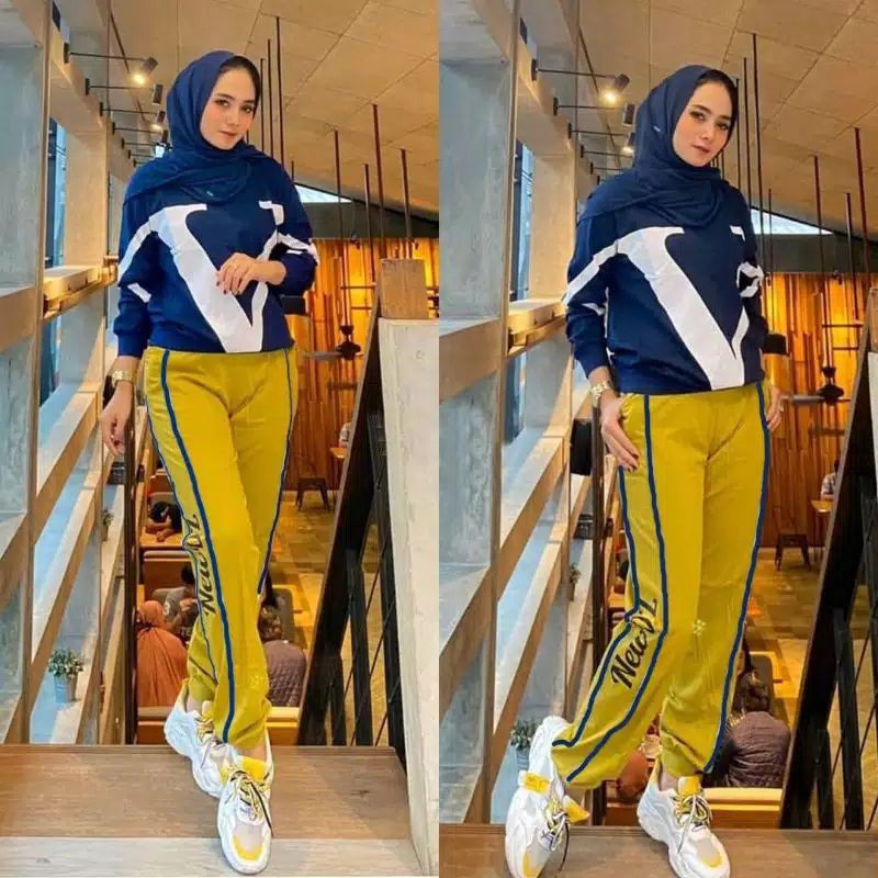 Setelan Baju Wanita Remaja Olahraga Kandita Jumbo Kekinian Terbaru 2021 Bahan Babyterri Ld 110cm XL