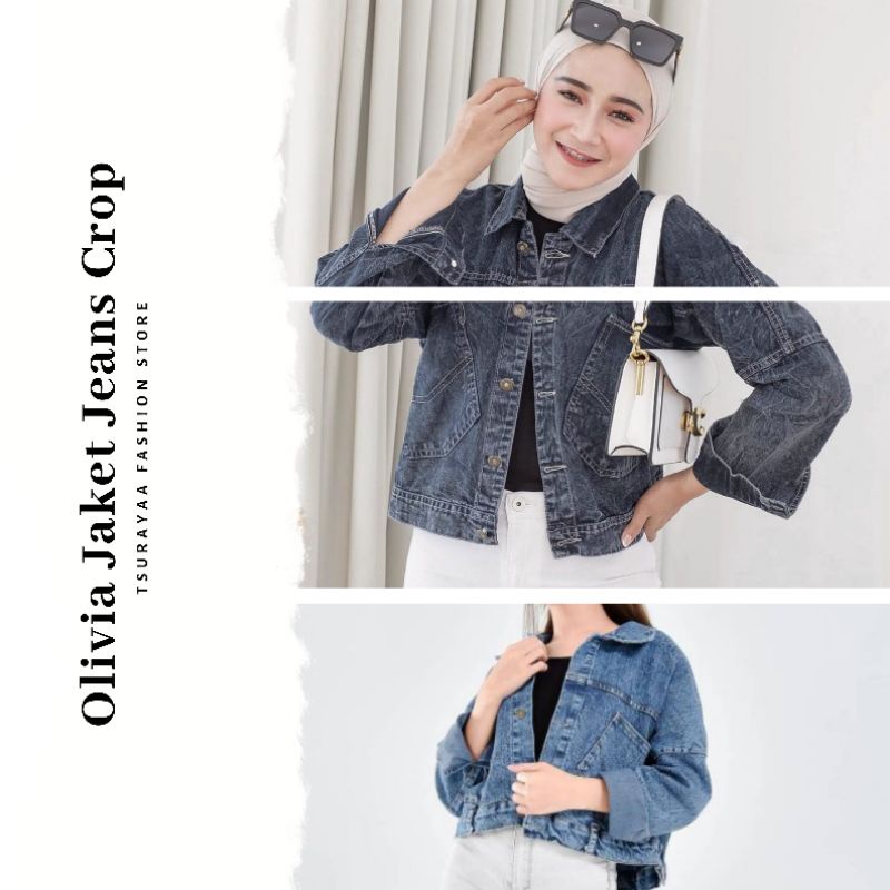 Olivia Jaket Wanita Jeans Crop Wanita