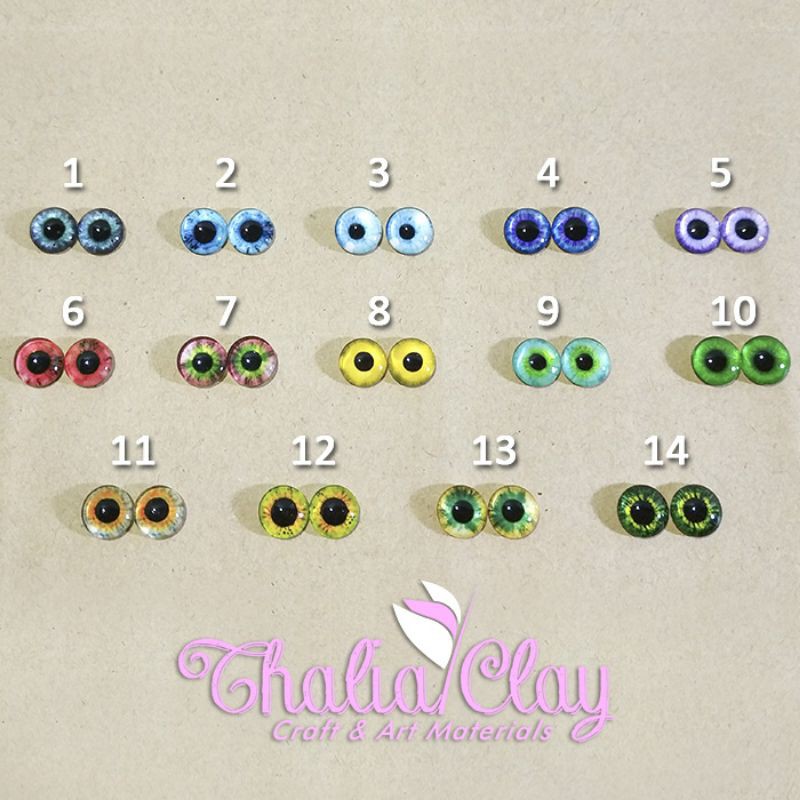 BOLA MATA BONEKA EYEBALL EYECHIP DOLL PUPIL BJD FIGURE CLAY CABOCHON 10MM