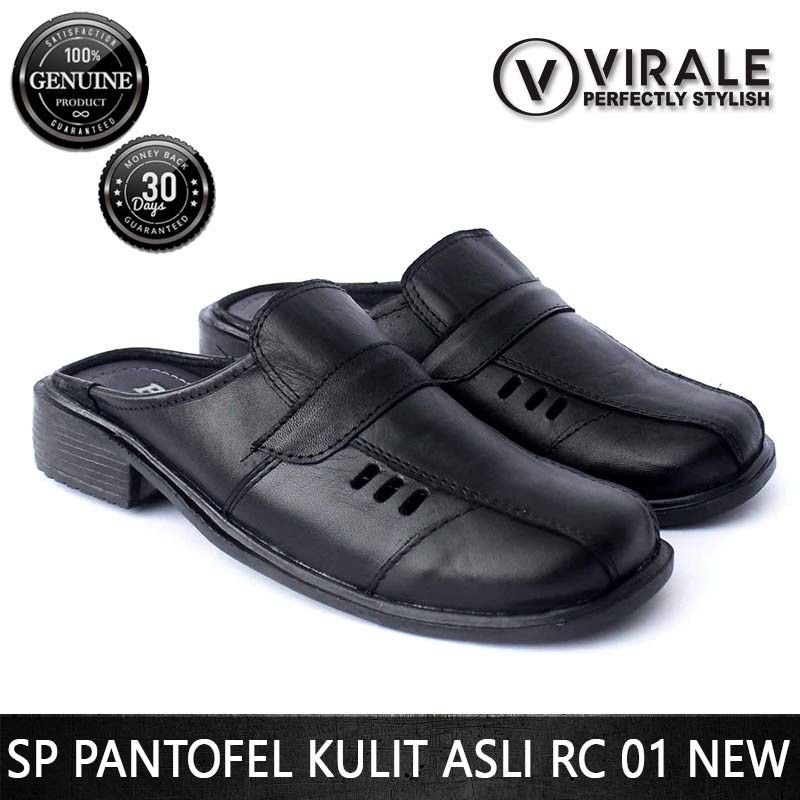 Sepatu Sandal Pria Kulit Asli - Sepatu Selop Pria Kulit - Sepatu Formal RC 003