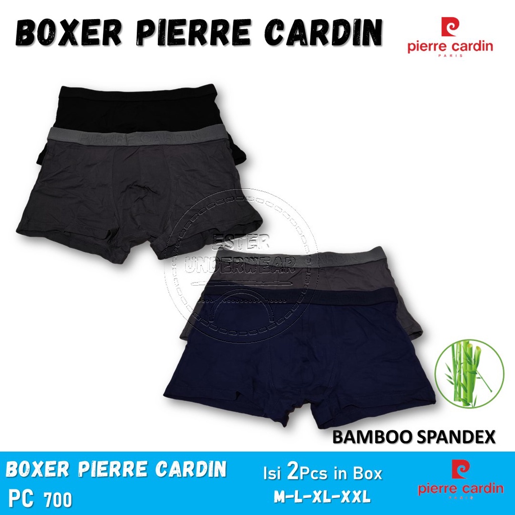 PIERRE CARDIN Celana Boxer Pria PC 700 isi-2Pcs In Box Bamboo Spandex